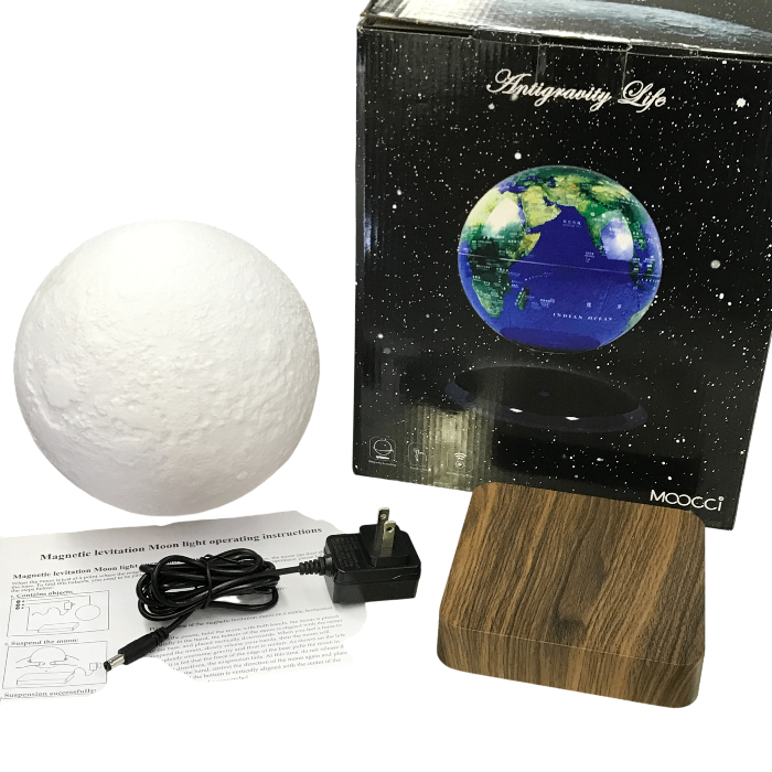 MOOCCI 浮遊 フローティング ムーンランプ ホワイト 磁気浮上 照明 ライト インテリア 間接照明 中古 T1