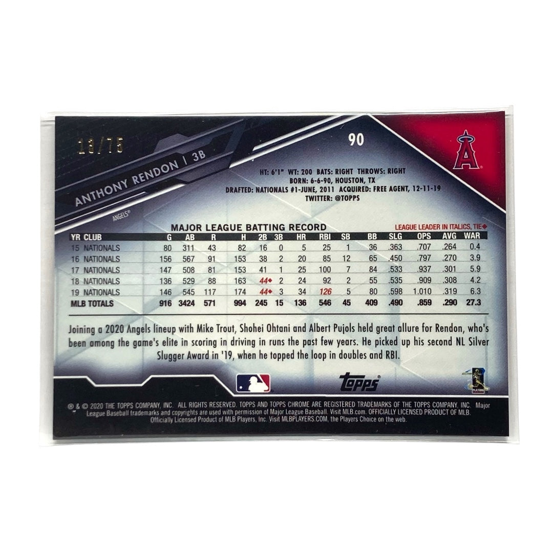 TOPPS MLBカード CHROME ANTHONY RENDON ANGELS 13/75 #90 中古 IT2