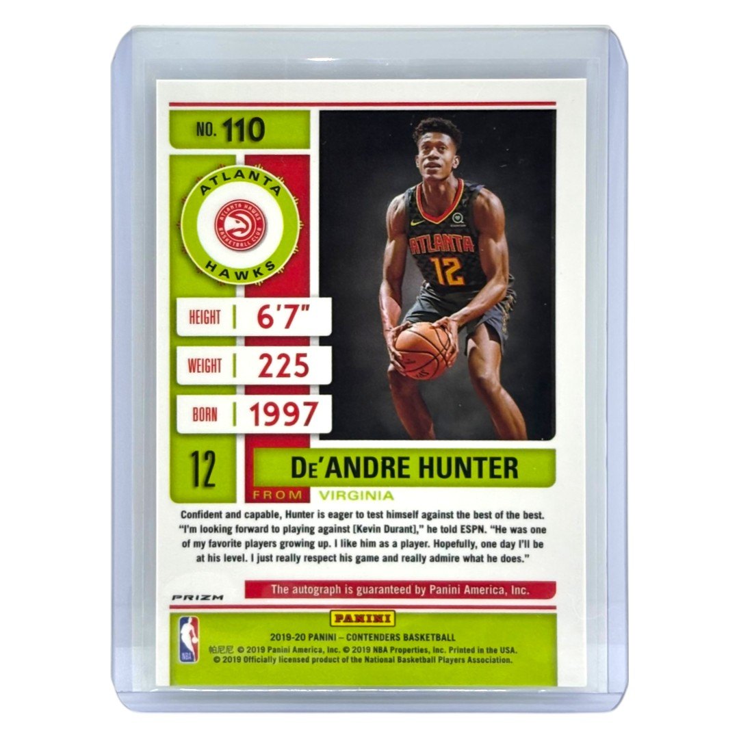 PANINI NBAカード CONTENDERS PRIZM DE'ANDRE HUNTER ATLANTA HAWKS #110 中古 IT1