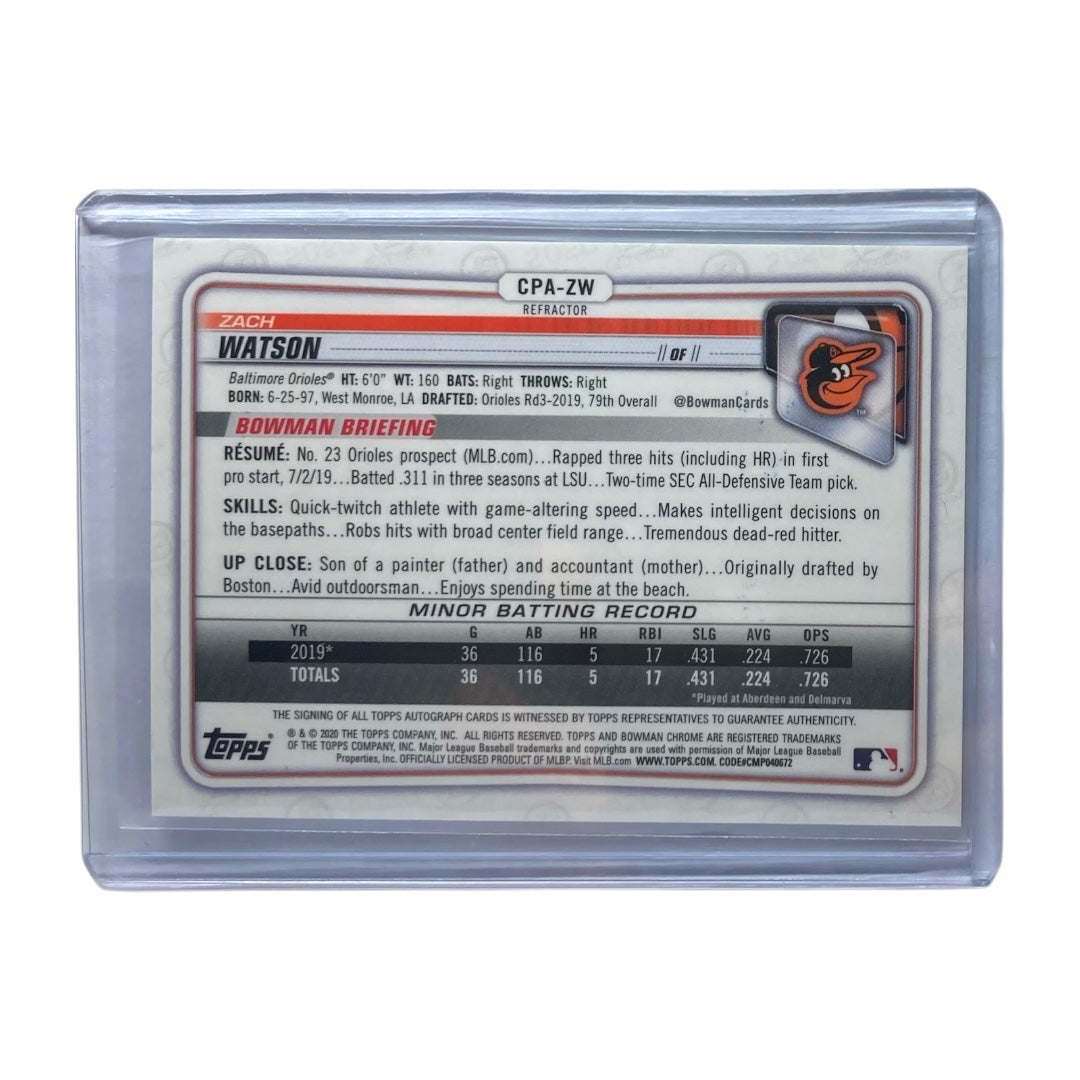 TOPPS MLBカード BOWMAN CHROME 1ST ZACH WATSON BALTIMORE OLIOLES /499 #CPA-ZW 中古 IT2
