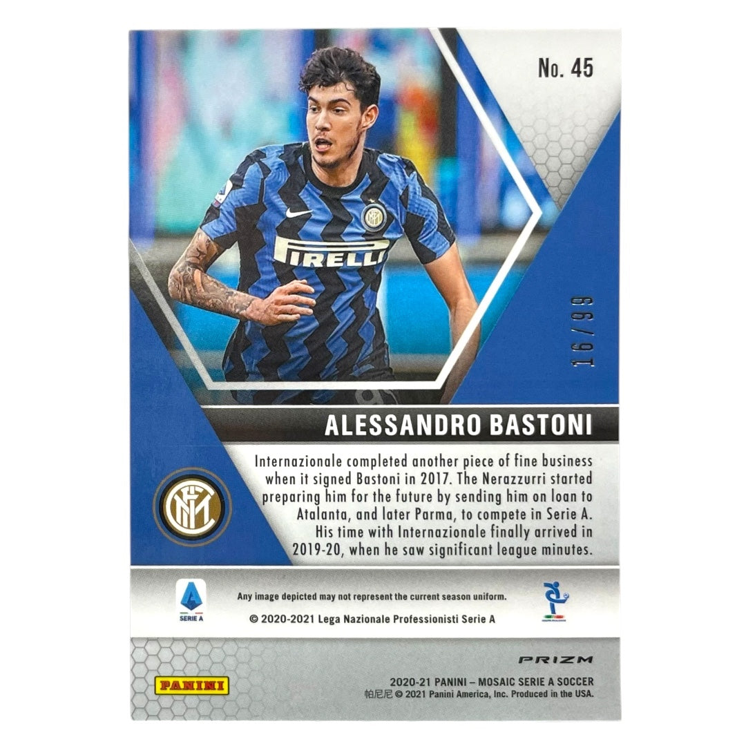 PANINI サッカーカード MOSAIC SERIE A PRIZM ALESSANDRO BASTONI INTERNAZIONALE MILANO /99 #45 中古 IT2