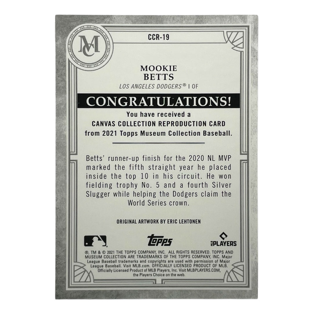 TOPPS MLBカード MUSEUM COLLECTION MOOKIE BETTS LOS ANGELES DODGERS #CCR-19 中古 IT2