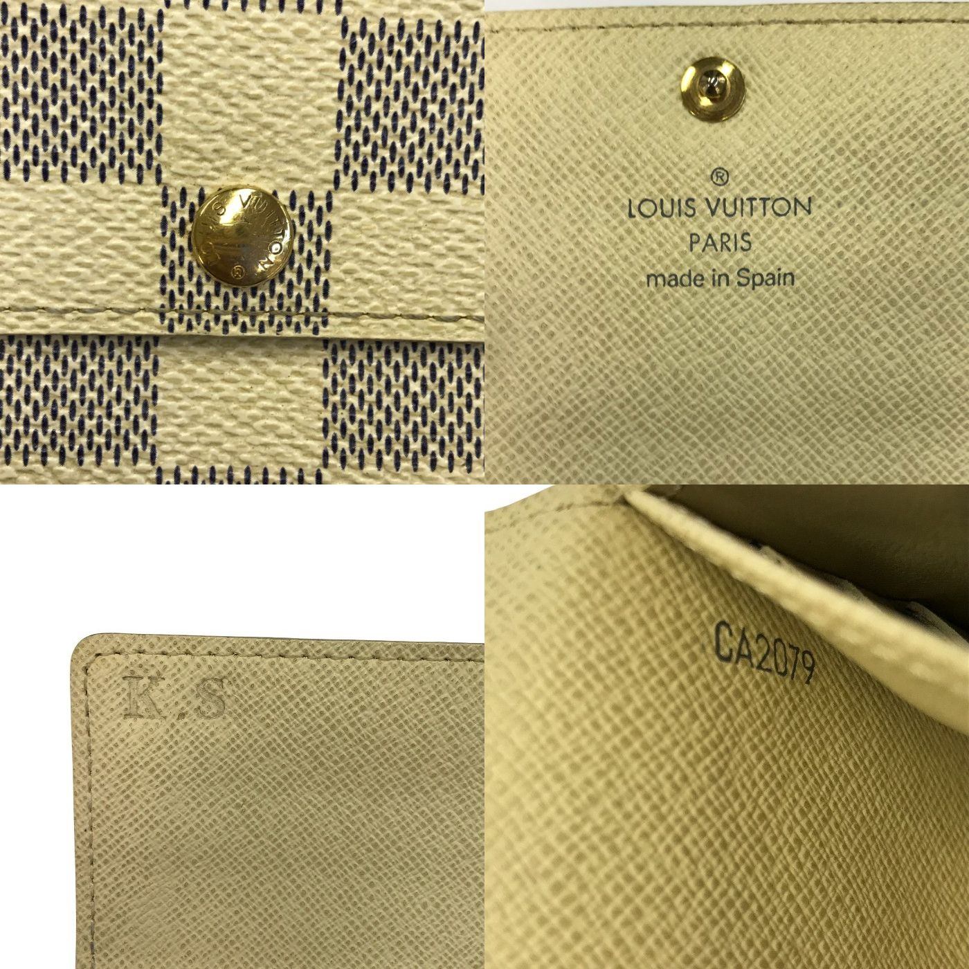 LOUIS VUITTON ルイヴィトン ダミエ アズール ポルトフォイユサラ 長財布 2つ折り 旧型 ホワイト N61735 中古 T1