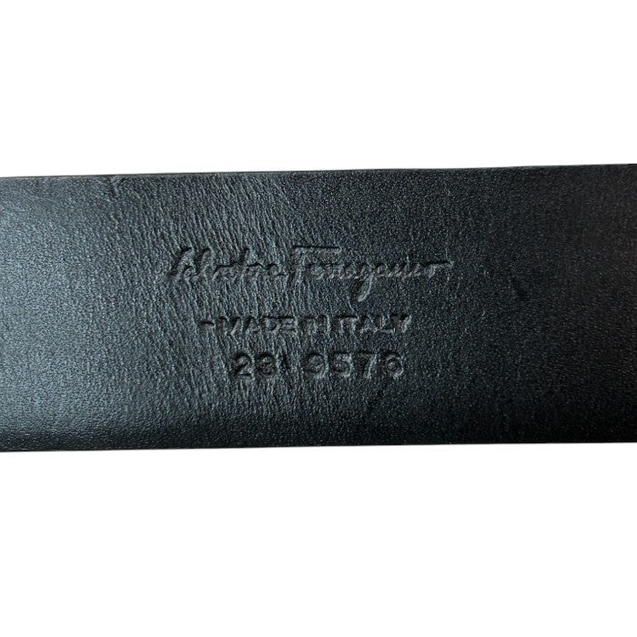 Salvatore Ferragamo サルヴァトーレ フェラガモ レザー ベルト 32インチ 本革 ブランド レディース ブラック 中古 W4