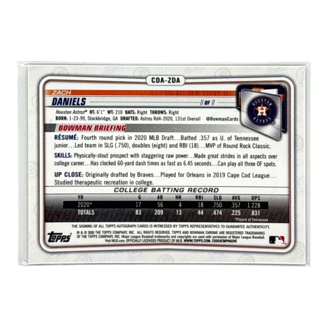 TOPPS MLBカード BOWMAN CHROME 1ST ZACH DANIELS HOUSTON ASTROS /99 #CDA-ZDA 中古 IT1