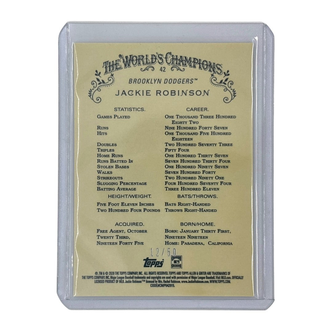 TOPPS MLBカード CHROME ALLEN & GINTER JACKIE ROBINSON BROOKLYN DODGERS 12/50 #42 中古 IT1