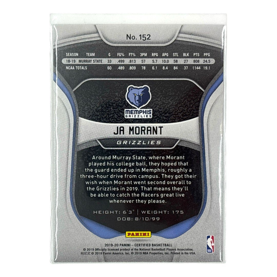 PANINI NBAカード CERTIFIED JA MORANT MEMPHIS GRIZZLIES #152 中古 IT1