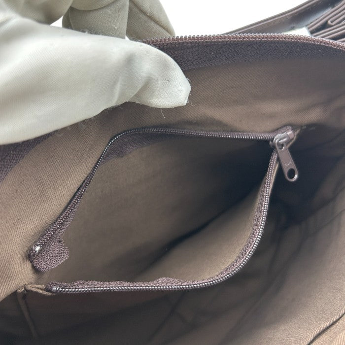 笹井源商店 牛革 花柄 型押し ショルダーバッグ 150633 ベージュ 鞄 レディース レザー ポケット多め 中古 W4