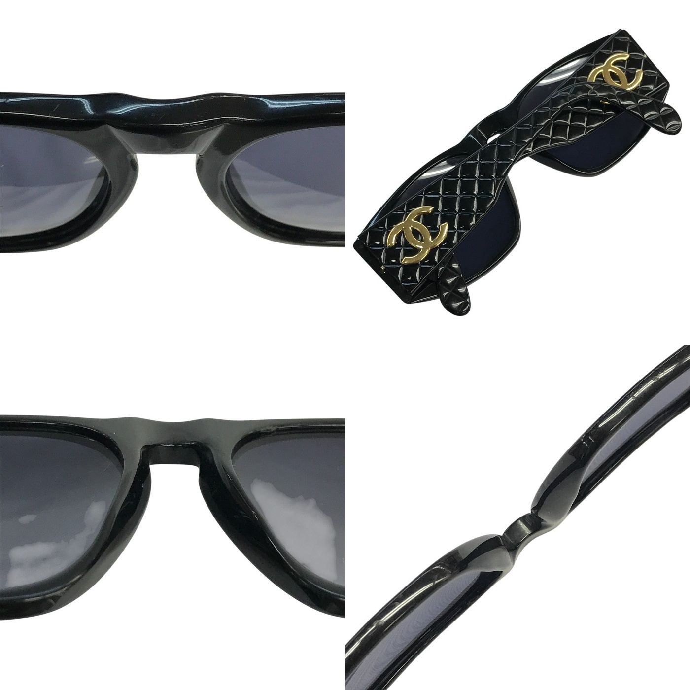 CHANEL シャネル サングラス レディース マトラッセ ココマーク ヴィンテージ フルリム ブラック/ブルー系 01450 94305 中古 T1