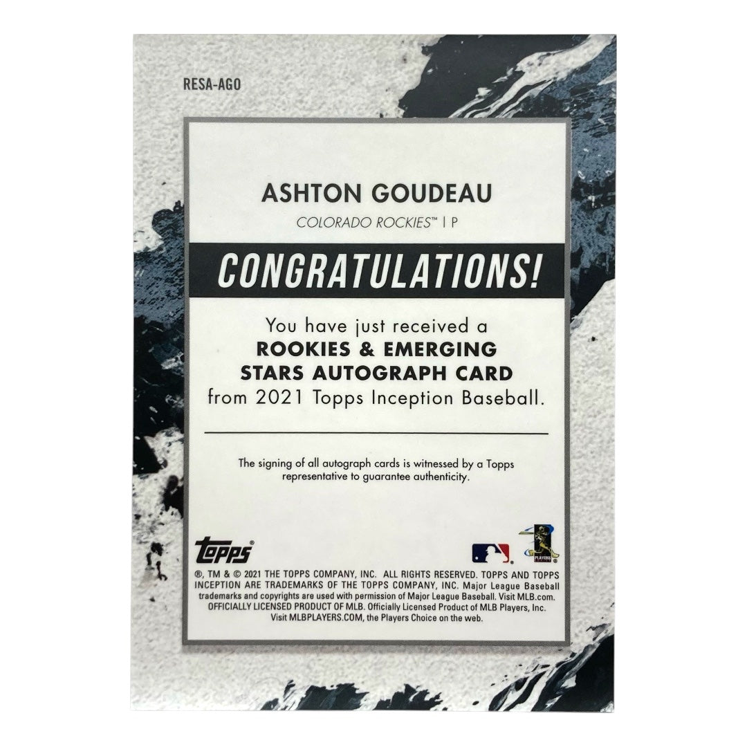 TOPPS MLBカード INCEPTION ASHTON GOUDEAU ROCKIES 02/25 #RESA-AGO 中古 IT2