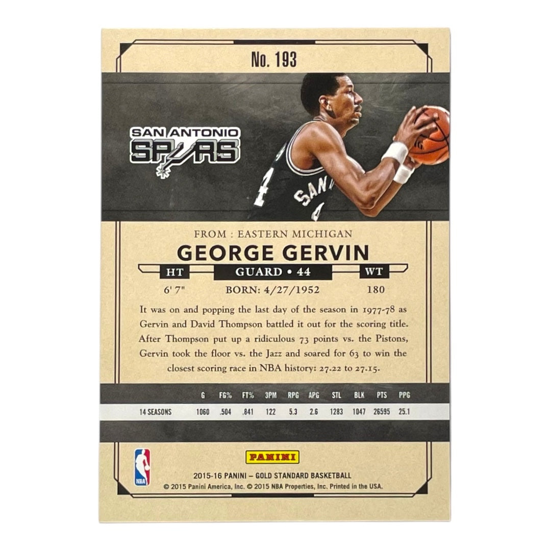 PANINI NBAカード GOLD STANDARD GEORGE GERVIN SAN ANTONIO SPURS /79 #193 中古 IT2