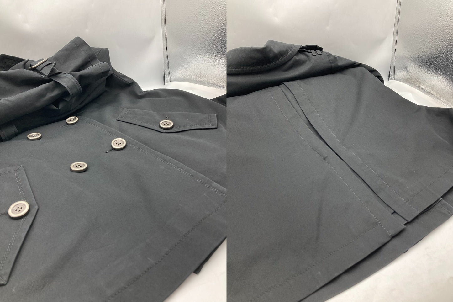 BURBERRY LONDON BLUE LABEL バーバリー ロンドン ブルーレーベル ショート丈 ダブルブレストコート サイズ38 中古 D4