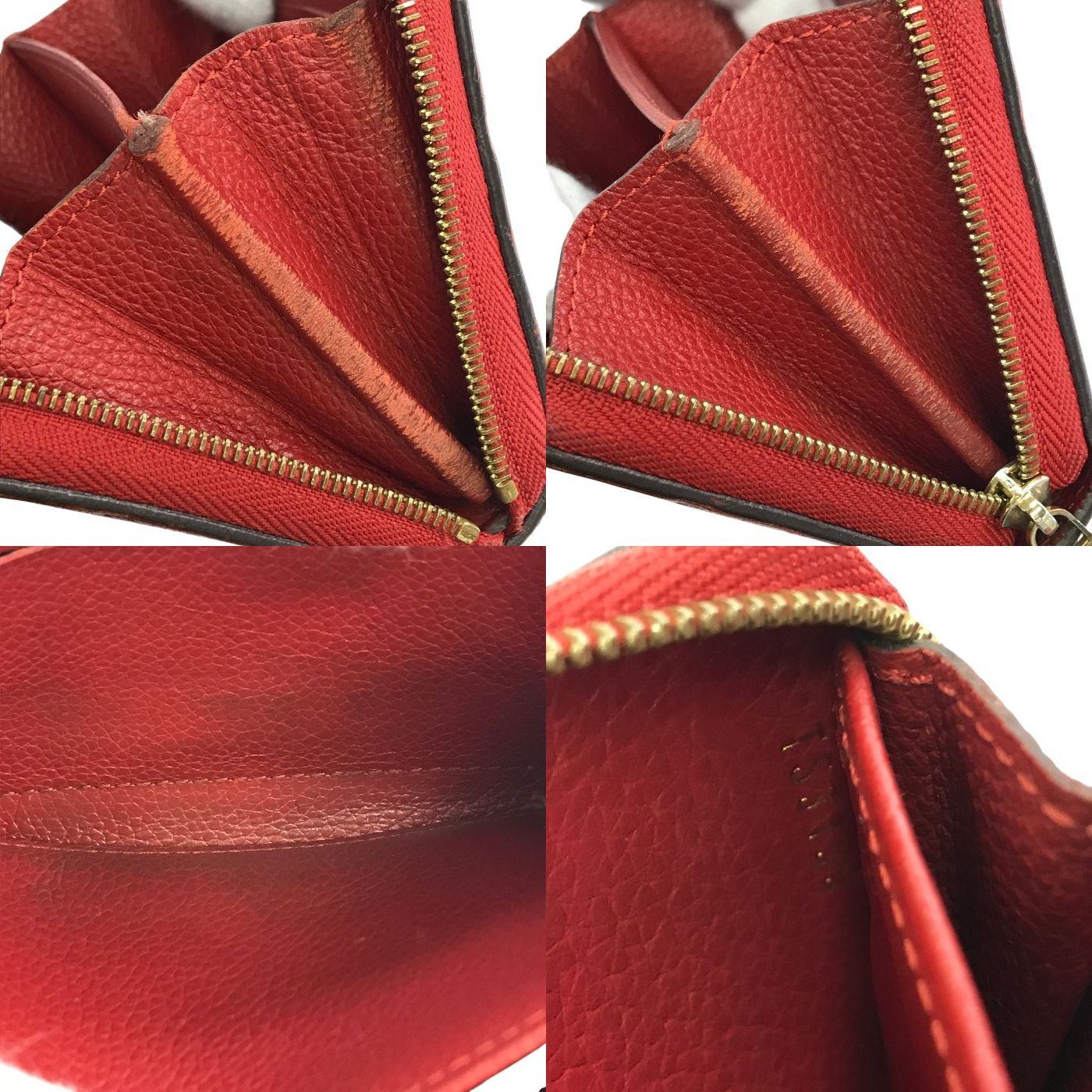 LOUIS VUITTON ルイ ヴィトン モノグラム アンプラント ジッピー コインパース ユニセックス ラウンドジップ 小銭入れ レザー スカーレット M63696 中古 T1