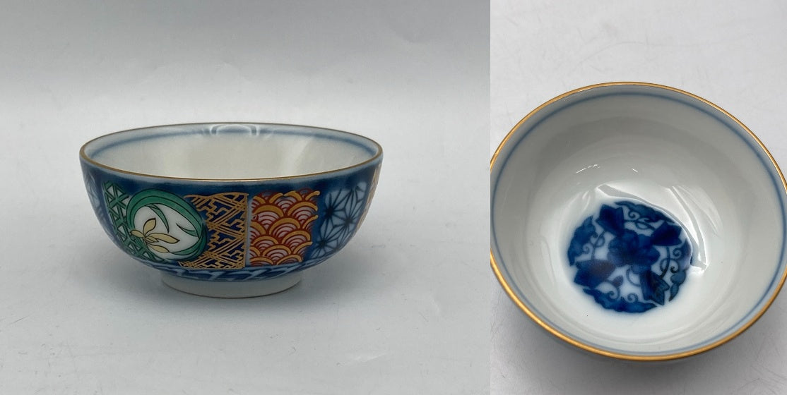 三洋陶器 龍峰窯 祥端花丸紋 酒器揃 中古 D4
