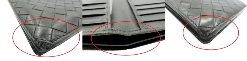 BOTTEGA VENETA ボッテガヴェネタ イントレチャート レザー 二つ折り札入れ 中古 1