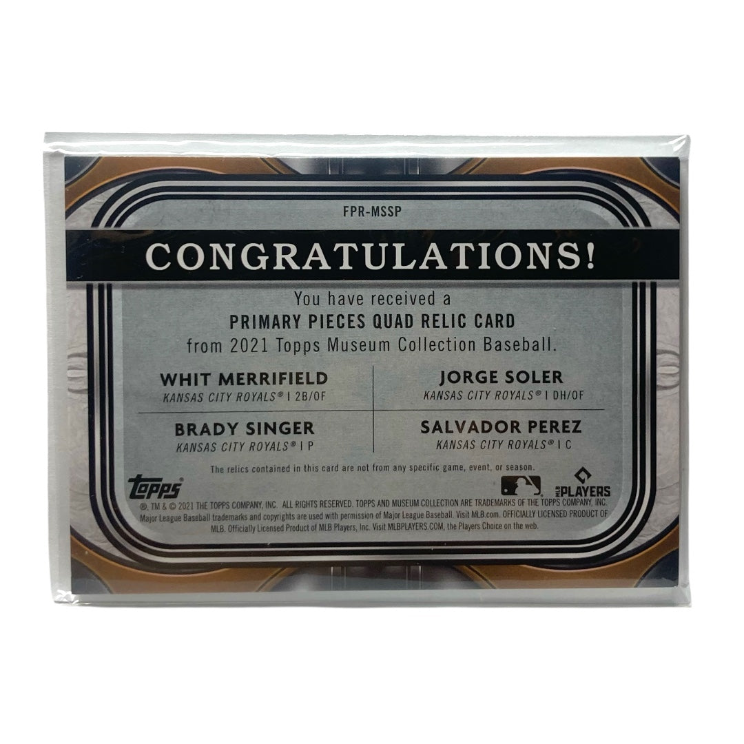 TOPPS MLBカード MUSEUM COLLECTION WHIT MERRIFIELD JORGE SOLER BRADY SINGER SALVADOR PEREZ ROYALS 23/99 #FPR-MSSP 中古 IT2