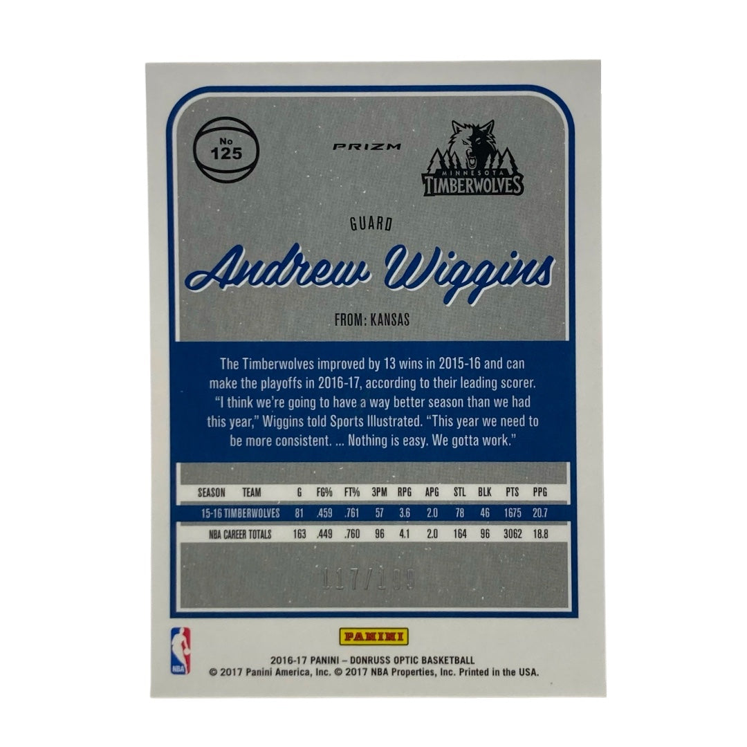 PANINI NBAカード DONRUSS OPTIC PRIZM ANDREW WIGGINS TIMBERWOLVES 117/199 #125 中古 IT2