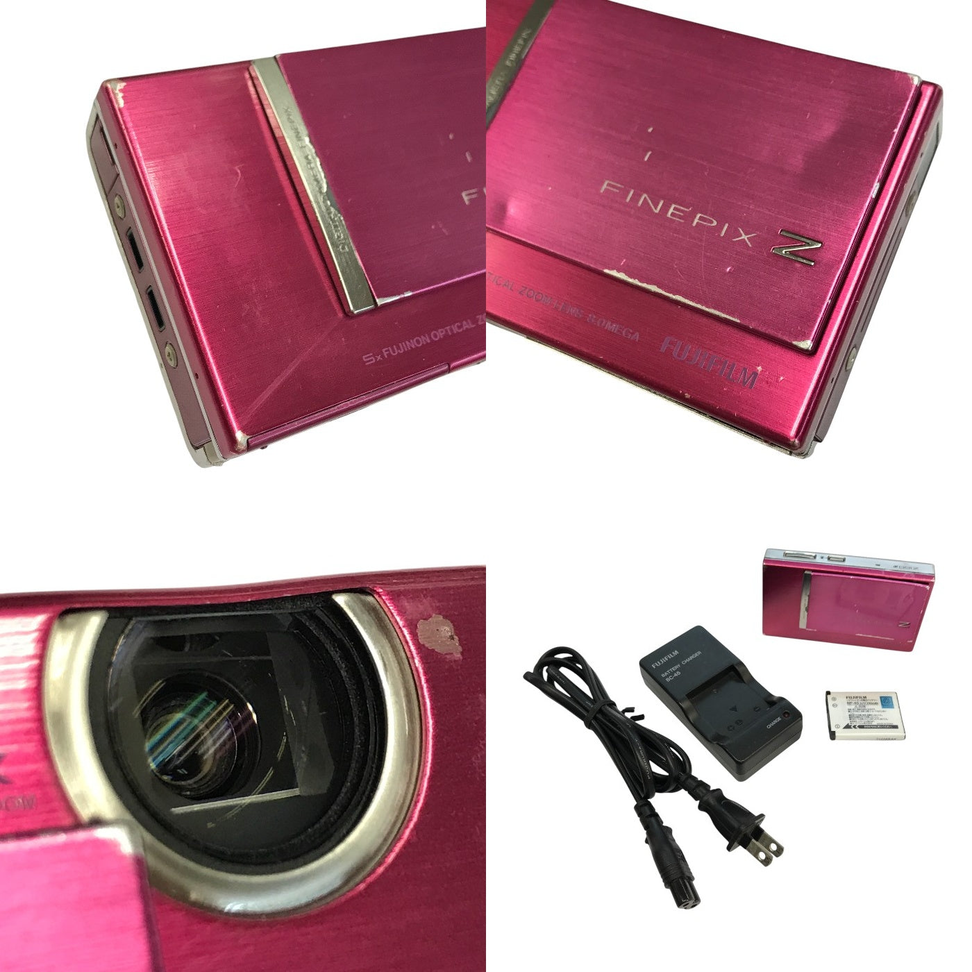 FUJIFILM フジフイルム FINEPIX コンパクトデジタルカメラ ピンク 光学5倍ズーム SDカード Z100fd 中古 T1