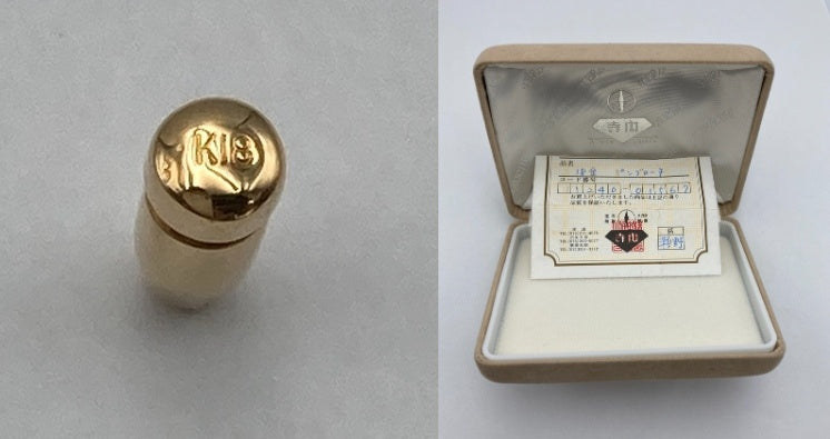 K18 三日月型 ピンブローチ/ラペルピン 中古 D4