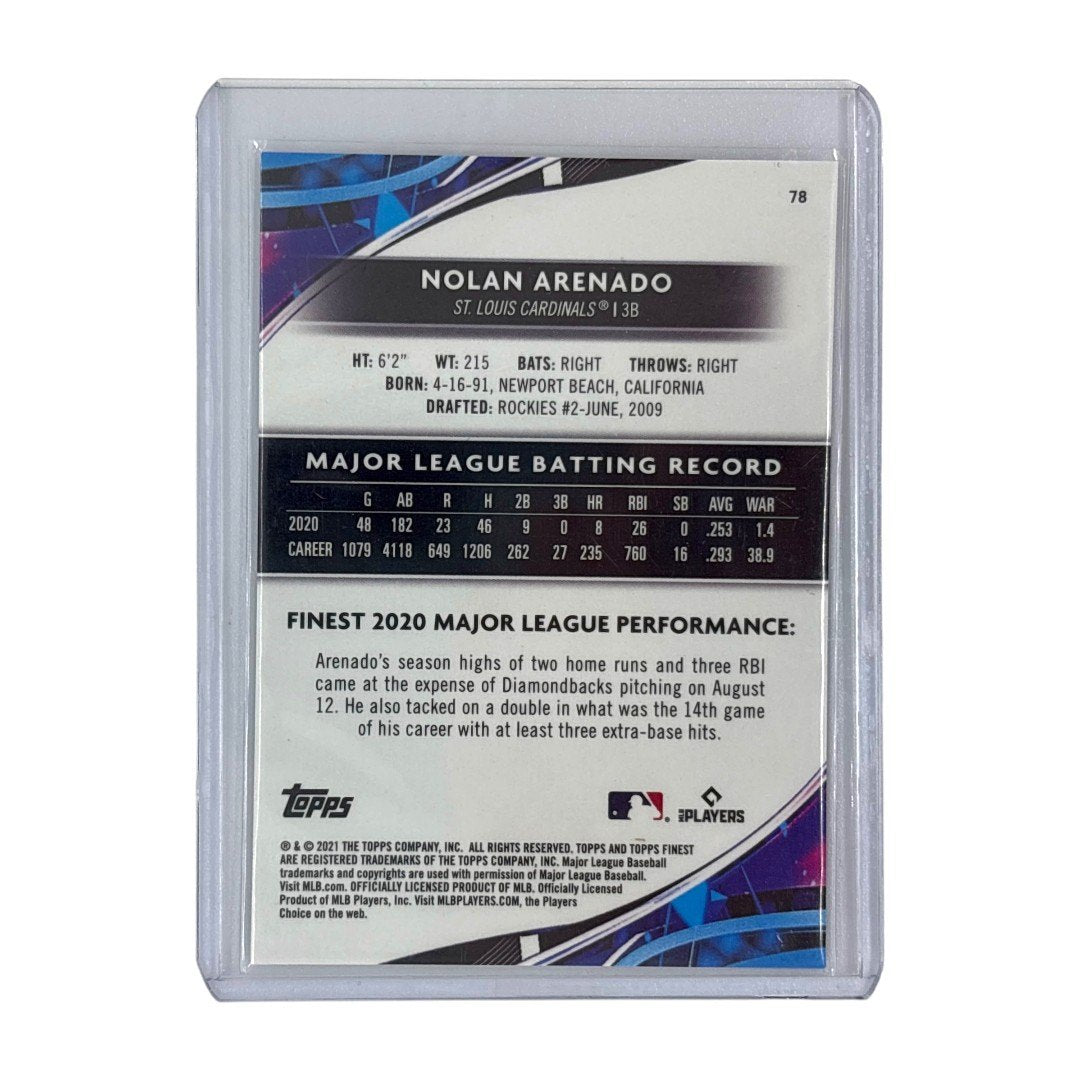 TOPPS MLBカード FINEST NOLAN ARENADO ST. LOUIS CARDINALS 09/75 #78 中古 IT1