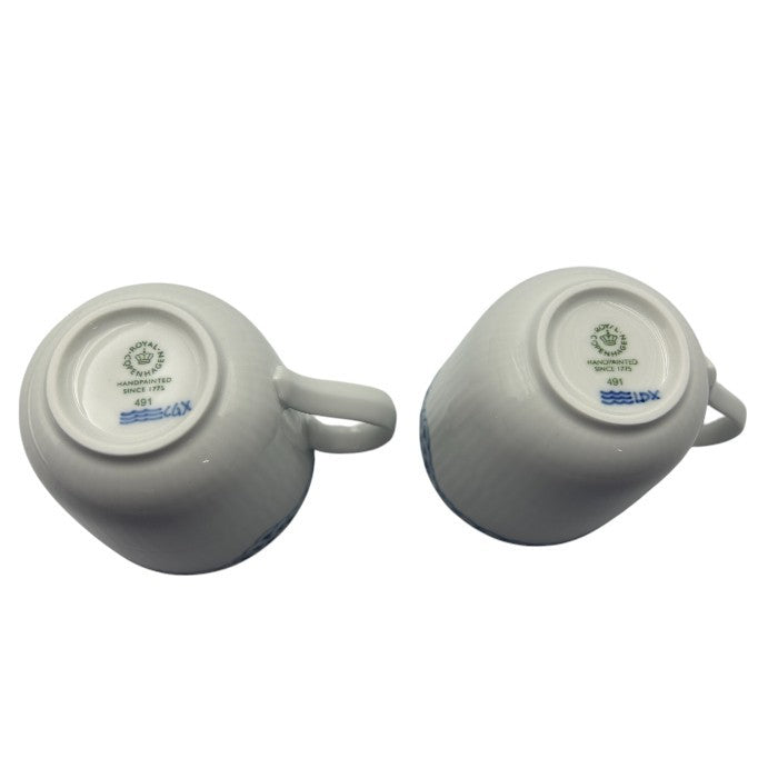 未使用品 Royal Copenhagen ロイヤルコペンハーゲン プリンセス マグカップ ペア 洋食器 ブランド おしゃれ ホワイト コップ 中古 W4