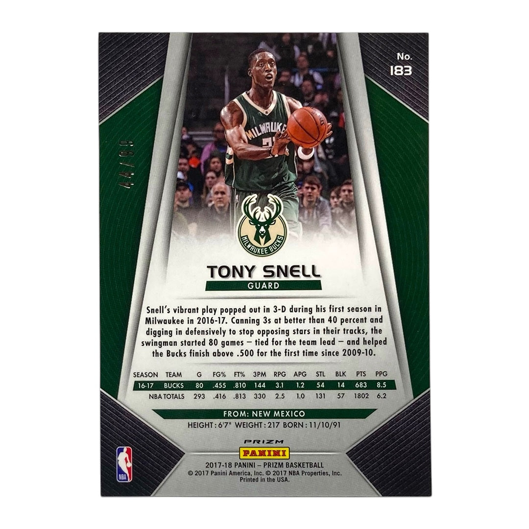 PANINI NBAカード PRIZM TONY SNELL MILWAUKEE BUCKS /99 #183 中古 IT2