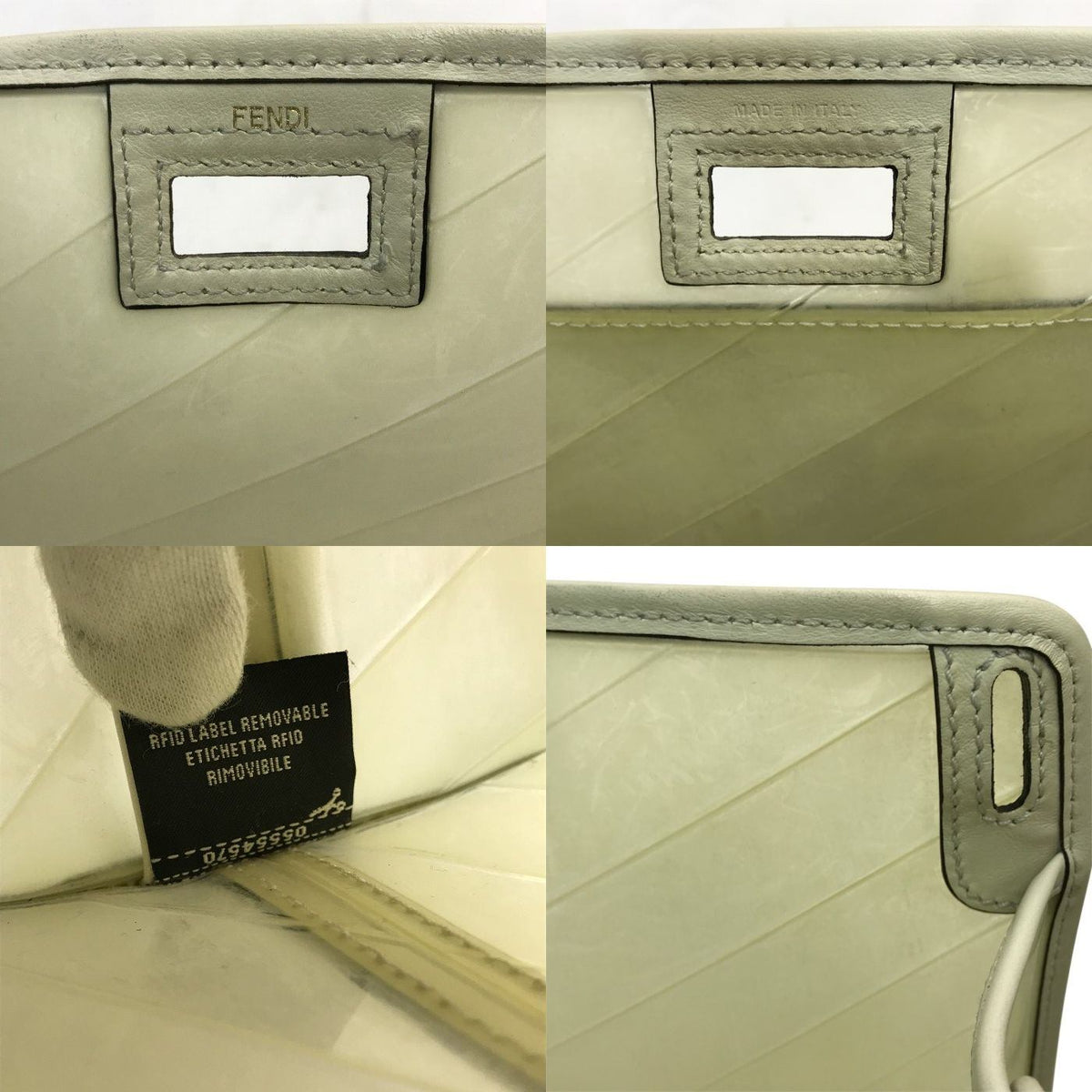 FENDI フェンディ ピーカブー ディフェンダー バッグカバー レディース ビニール レインカバー 半透明 アイボリー 7AR717 中古 T1