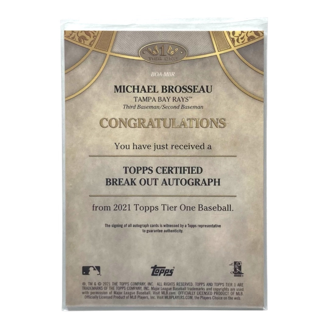 TOPPS MLBカード TIER 1 MICHAEL BROSSEAU TAMPA BAY RAYS /300 #BOA-MBR 中古 IT2