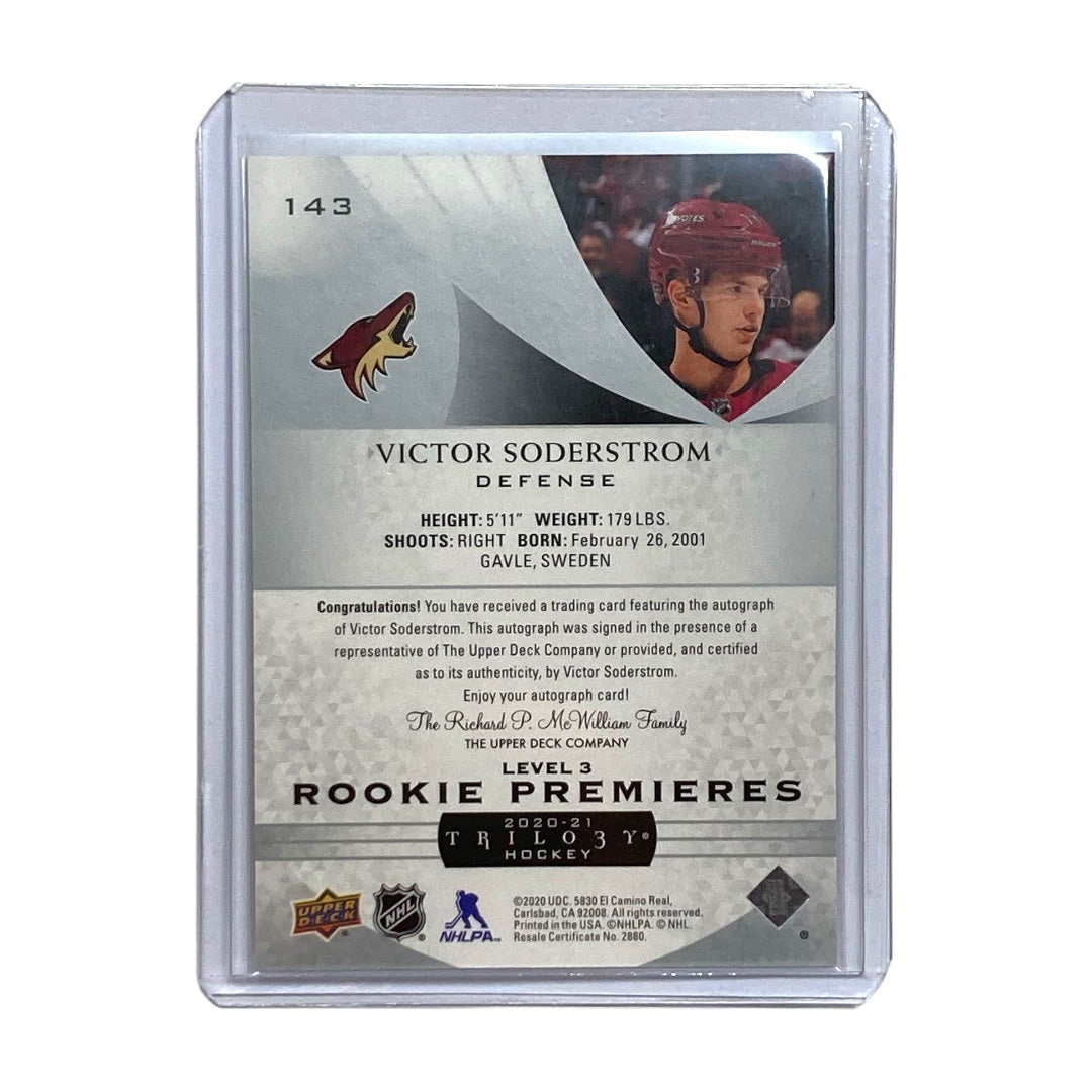 UPPER DECK NHLカード TRILOGY VICTOR SODERSTROM COYOTES 09/25 #143 中古 IT2