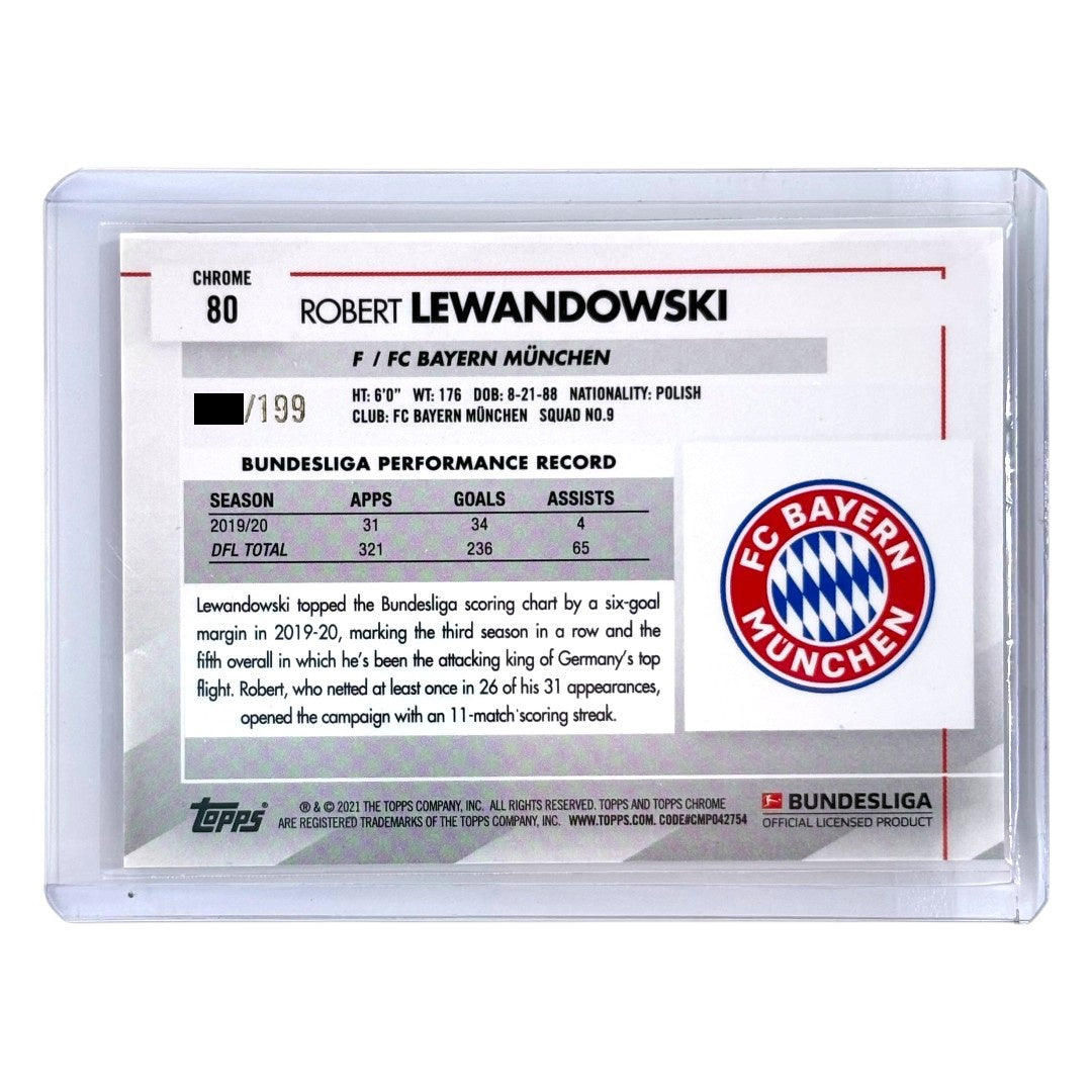 TOPPS サッカーカード CHROME ROBERT LEWANDOWSKI BAYERN MUNCHEN /199 #80 中古 IT1