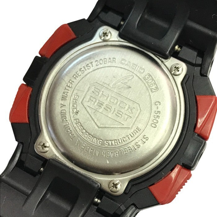 CASIO G-SHOCK 腕時計 メンズ デジタル タフソーラー スクエアフェイス 復刻モデル ブラック G-5500-1JF 中古 T1