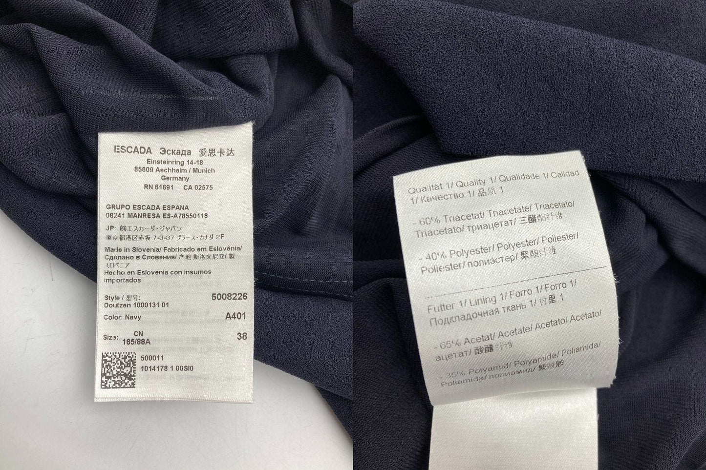 ESCADA エスカーダ ドレープ ノースリーブ ワンピース サイズ38 中古 D4