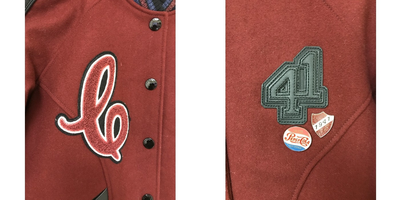 COACH コーチ スタジャン レディース ウール/レザー オーバーサイズ ブルゾン レッド Sサイズ 35104 アウター 秋 冬 中古 W1