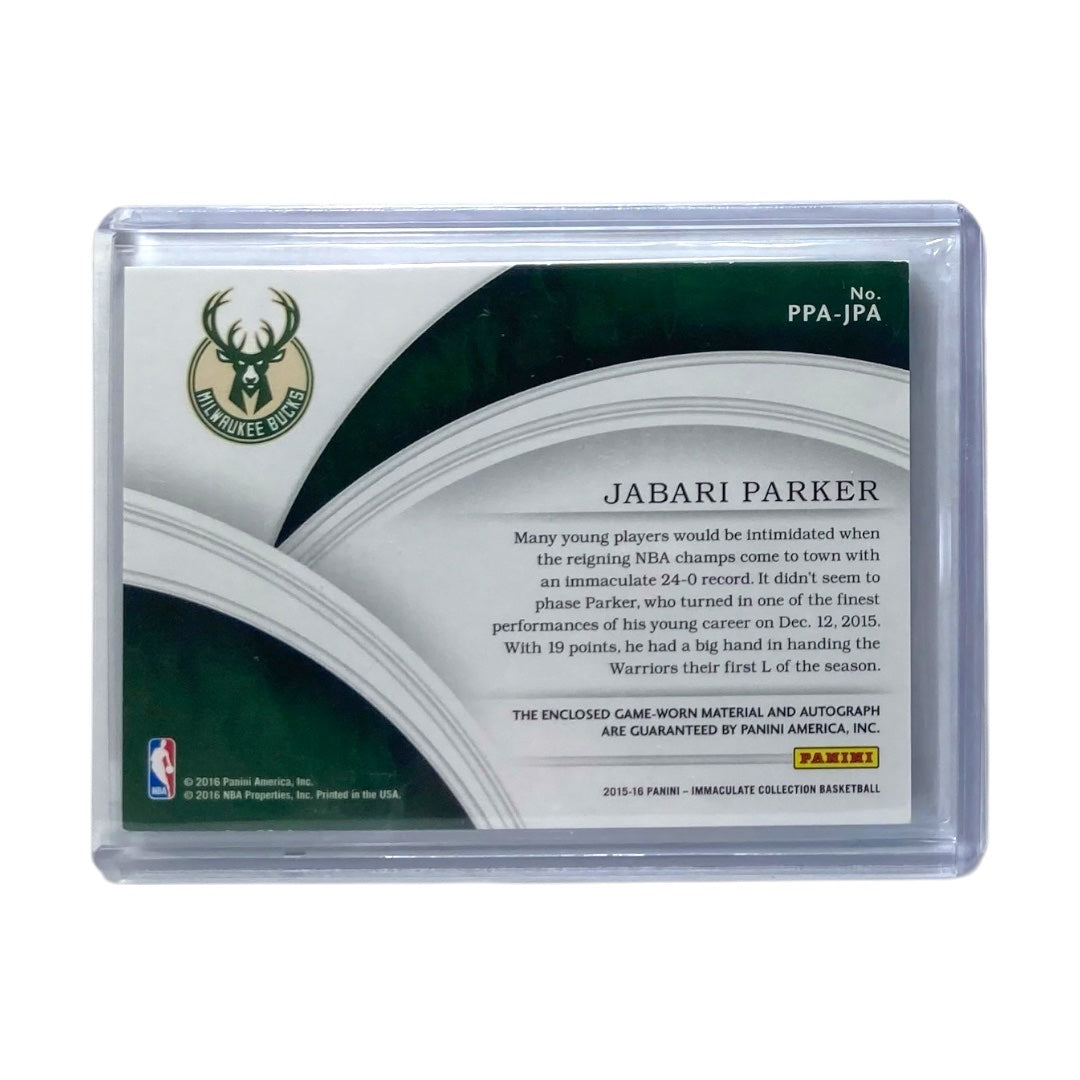 PANINI NBAカード IMMACULATE COLLECTION JABARI PARKER MILWAUKEE BUCKS /25 #PPA-JPA 中古 IT2