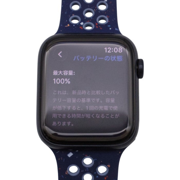 Apple Watch SE 3 (GPSモデル) - 44mmミッドナイトアルミニウムケースとブルーリボンNikeスポーツバンド - M/L 中古 a1