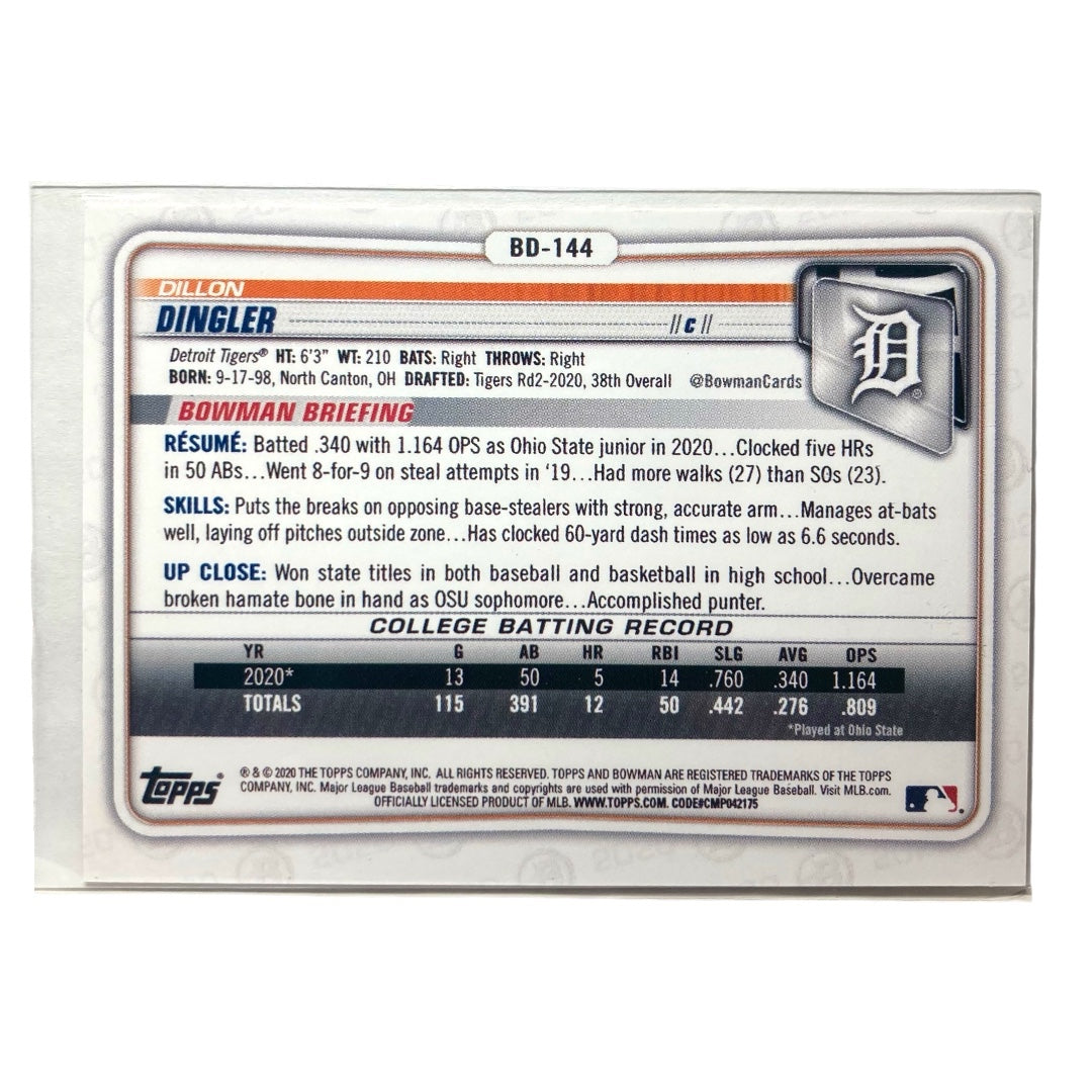 TOPPS MLBカード BOWMAN DILLON DINGLER TIGERS 6/25 #BD-144 中古 IT2