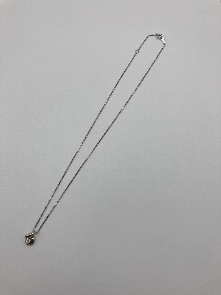 Pt900/Pt850 ダイヤ0.10ct プラチナネックレス 中古 D4