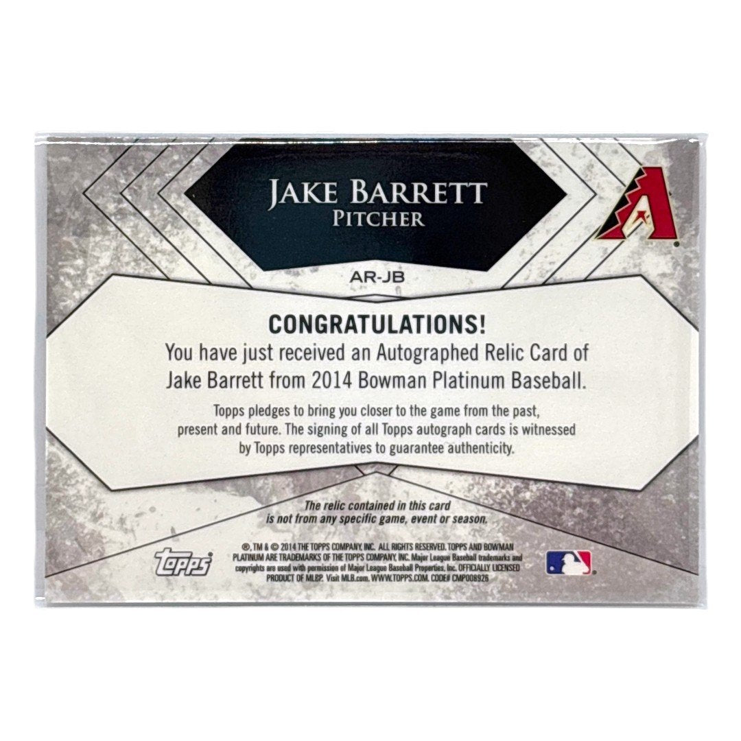 TOPPS MLBカード BOWMAN PLATINUM JAKE BARRETT ARIZONA DIAMONDBACKS /199 #AR-JB 中古 IT1