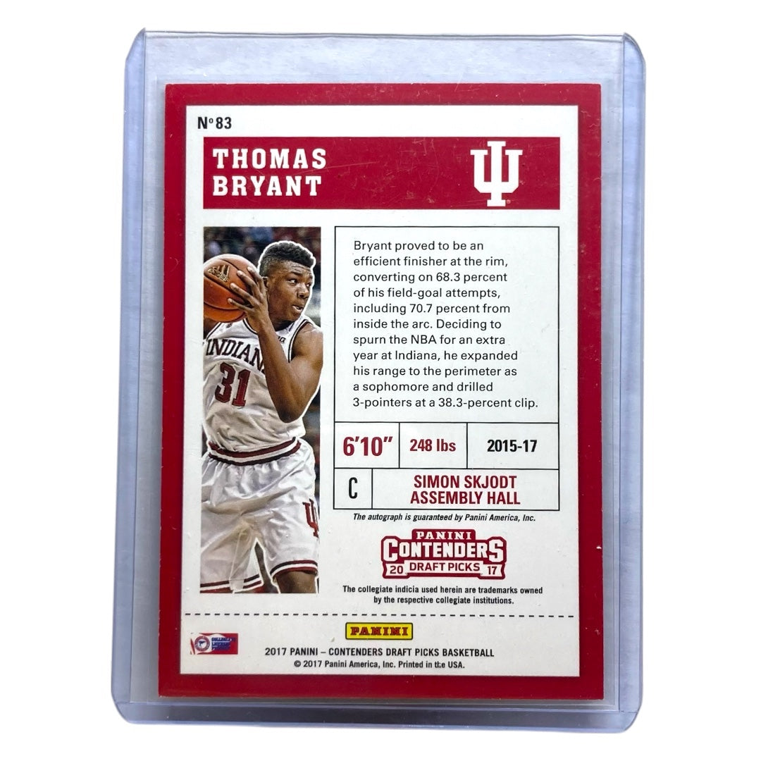 PANINI NBAカード CONTENDERS DRAFT PICKS THOMAS BRYANT INDIANA HOOSIERS #83 中古 IT2