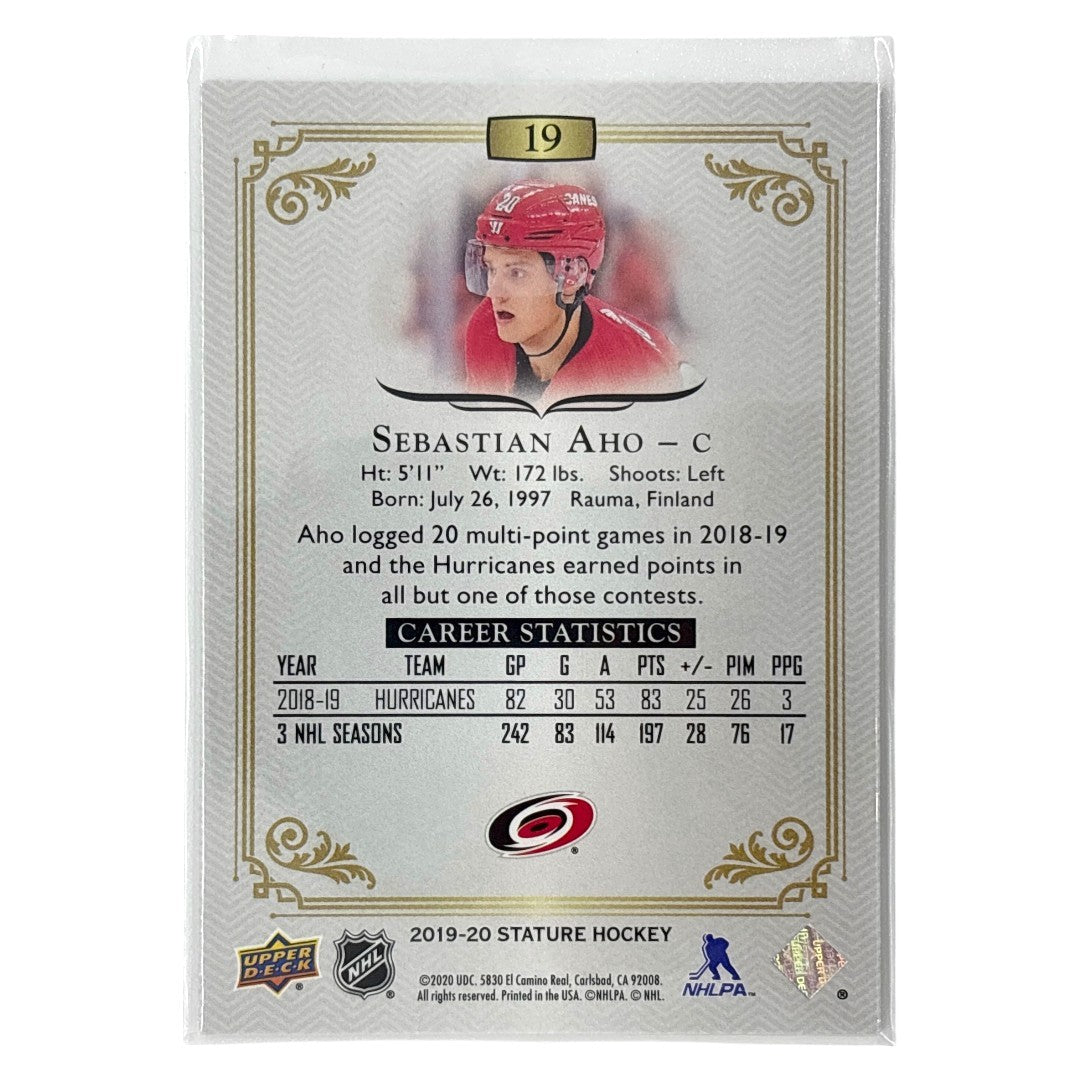UPPER DECK NHLカード STATURE SEBASTIAN AHO CAROLINA 39/75 #19 中古 IT1
