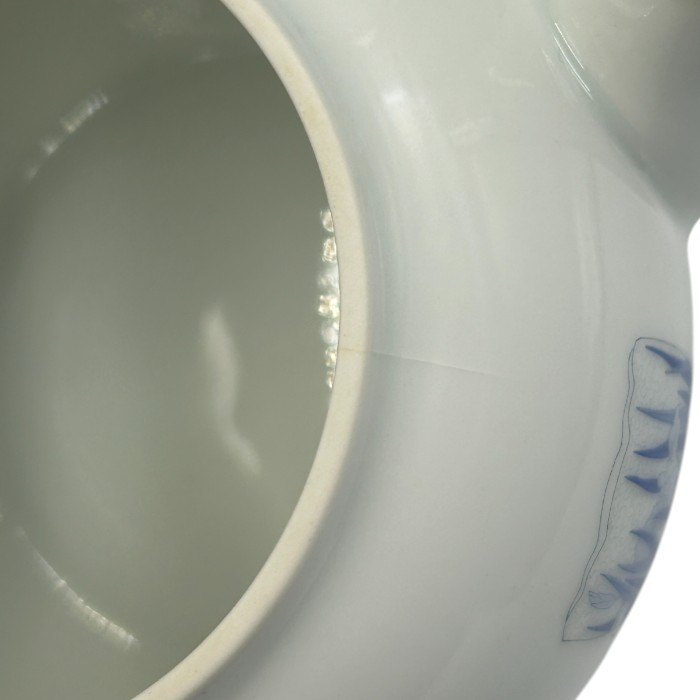 深川製磁 ブルーチャイナ 急須茶器揃 5客 和食器 セット 急須 湯呑 中古 W1