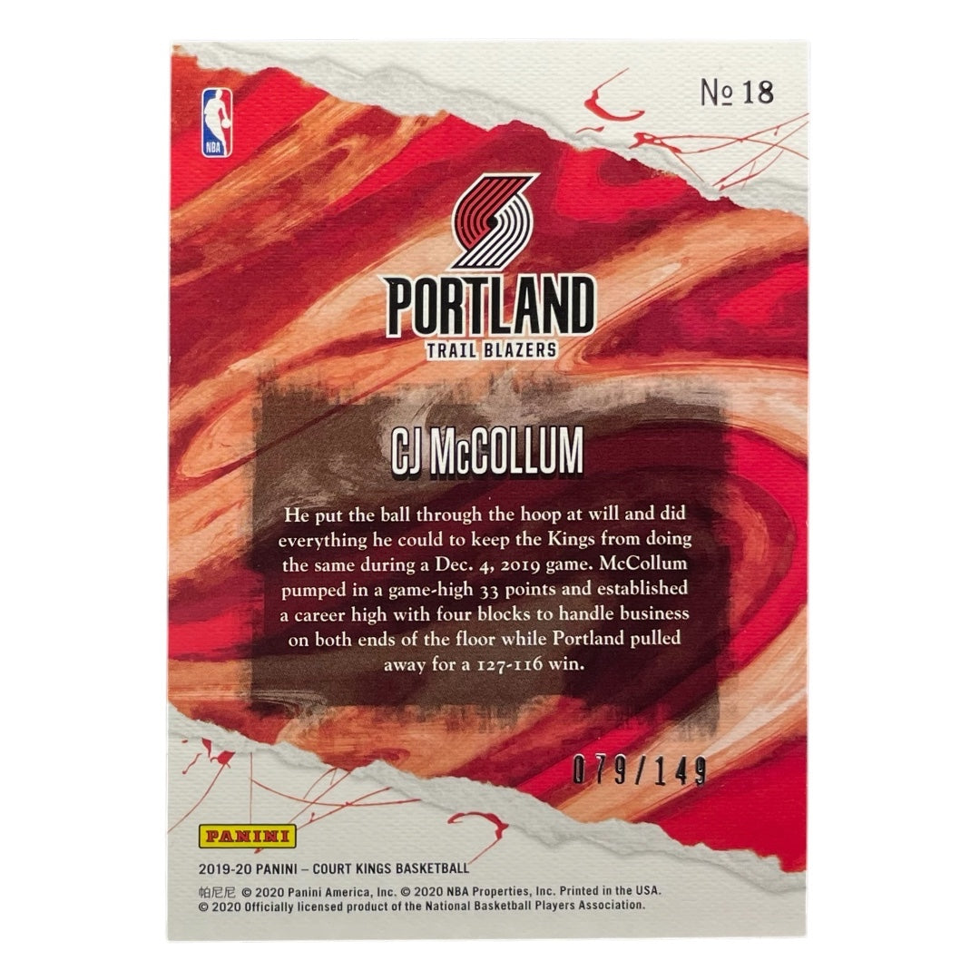 PANINI NBAカード COURT KINGS CJ MCCOLLUM PORTLAND TRAIL BLAZERS /149 #18 中古 IT2