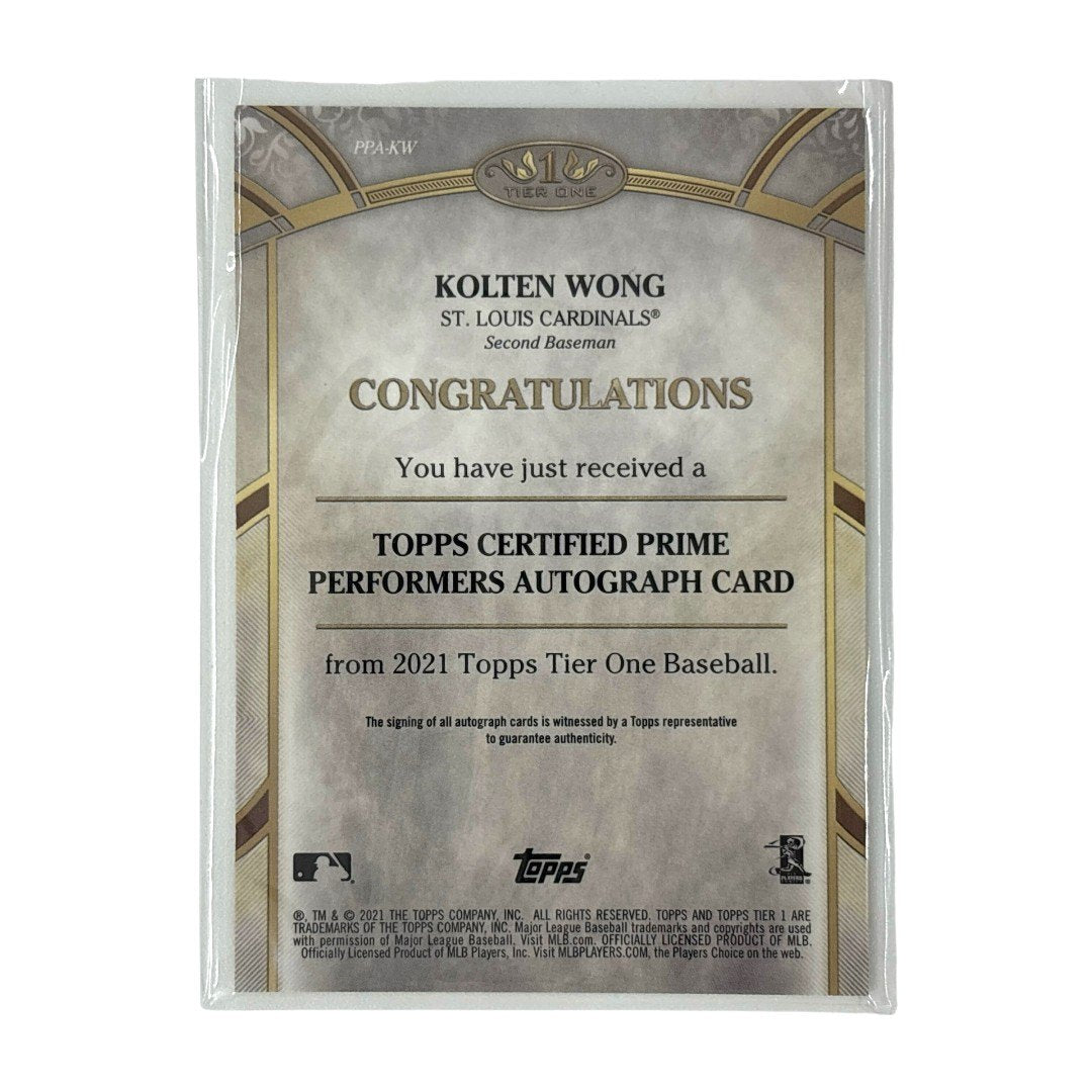 TOPPS MLBカード TIER ONE KOLTEN WONG ST. LOUIS CARDINALS 259/300 #PPA-KW 中古 IT1