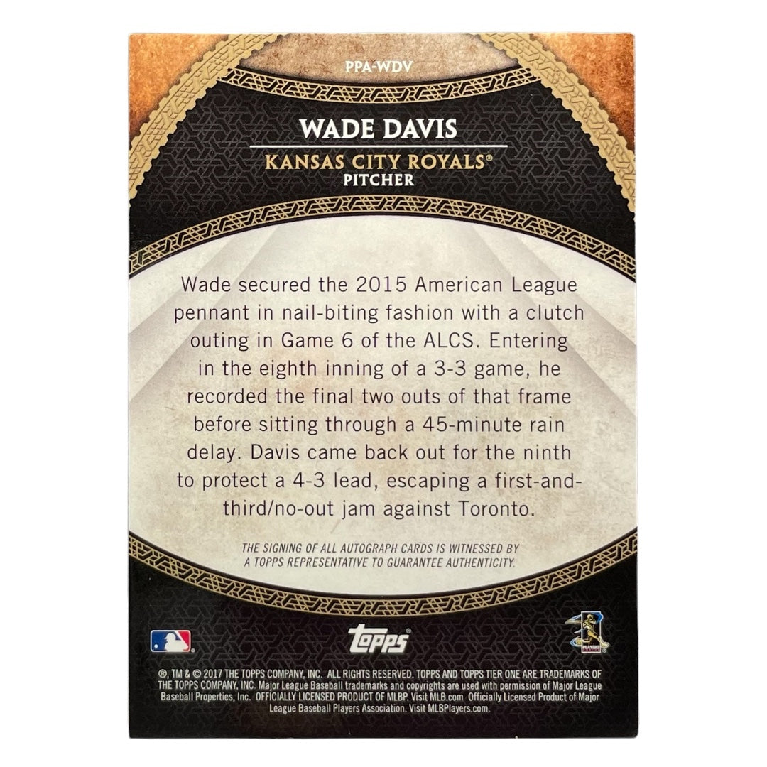 TOPPS MLBカード TIER ONE WADE DAVIS KANSAS CITY ROYALS /300 #PPA-WDV 中古 IT2