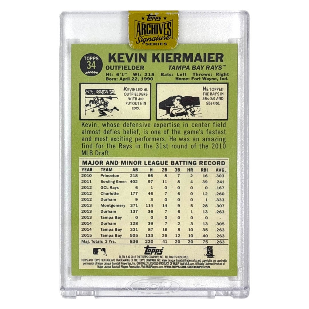 未開封品 TOPPS MLBカード HERITAGE KEVIN KIERMAIER TAMPA BAY RAYS 1/1 #34 中古 IT1