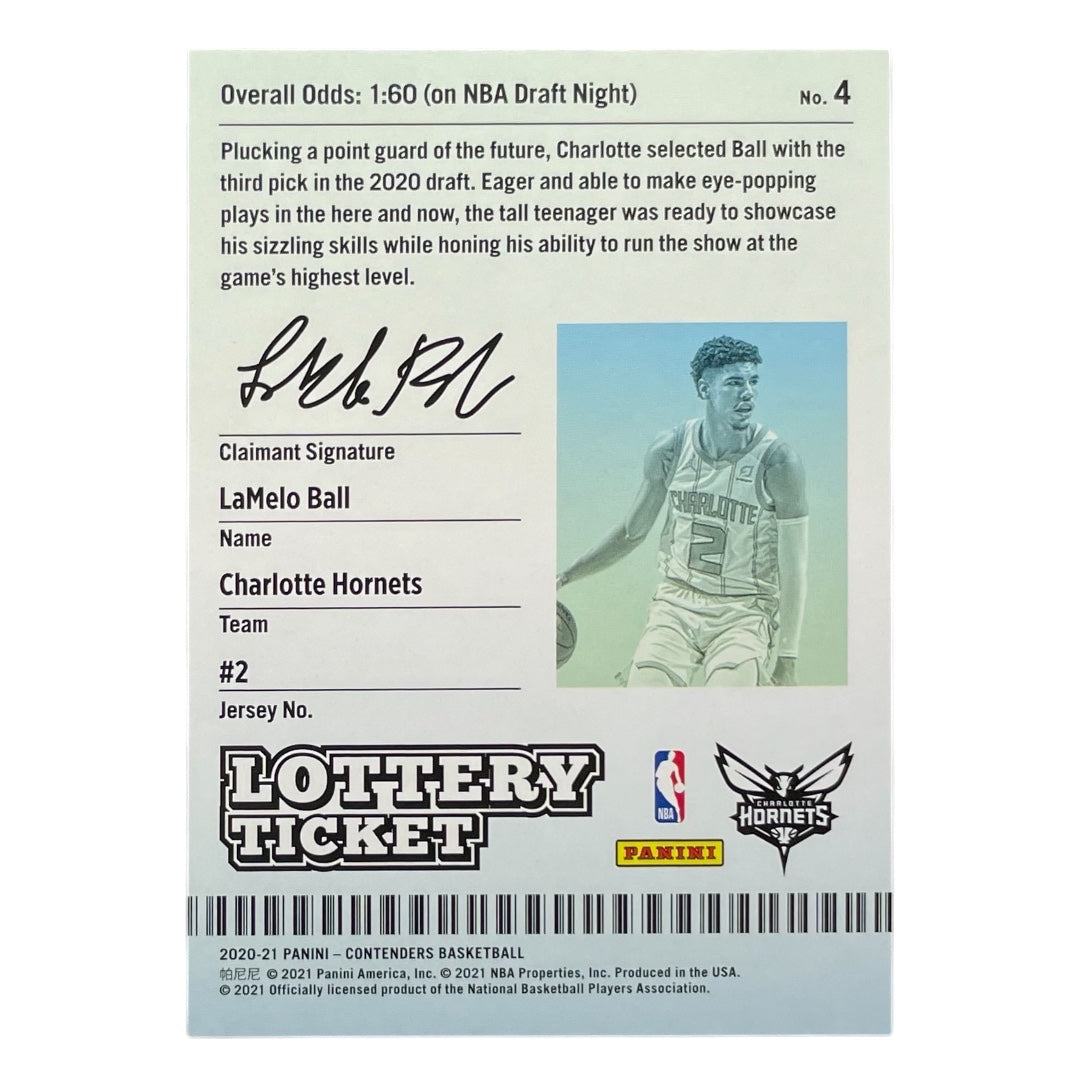 PANINI NBAカード CONTENDERS LAMELO BALL CHARLOTTE HORNETS #4 中古 IT2