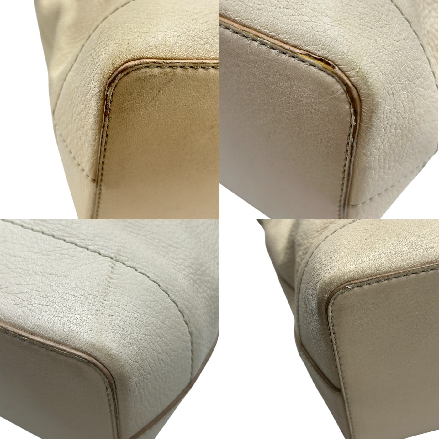 BALLY バリー レザー トート バッグ アイボリー 本革 鞄 大きめ A4 通勤 中古 W4