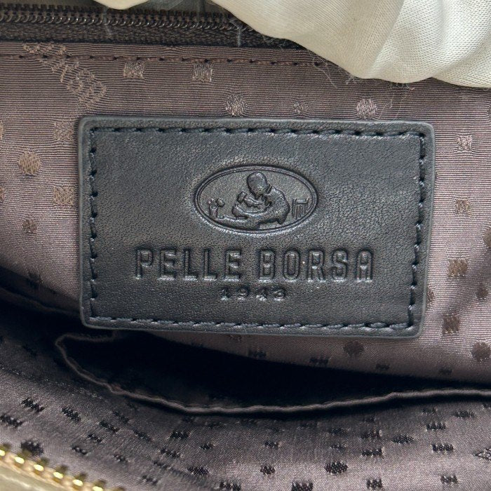 PELLE BORSA ペレボルサ トート バッグ ブラック レザー 鞄 レディース 通勤 A4 中古 W4