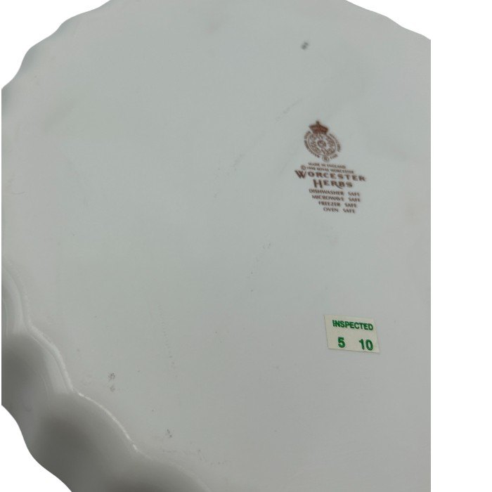 ROYAL WORCESTER ロイヤルウースター ハーブ ローズマリー キッシュプレート 皿 洋食器 ブランド 蝶々 フラワー 花 中古 W4