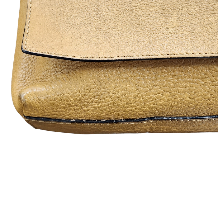 CELINE セリーヌ ショルダーバッグ レディース フラップ レザー メッセンジャー 斜め掛け キャメルブラウン 中古 T1